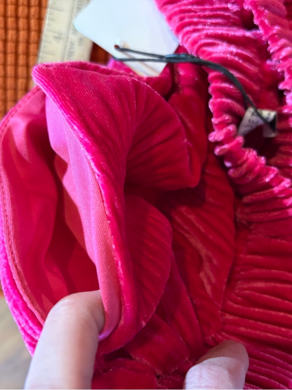 Wide Leg Crinkle Velvet Pants - Hot Pink. Brand New Women’s Medium M - Picture 6 of 6